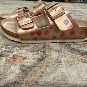 Birkenstock Kids Sandals - Pink and Gold Polka Dots